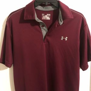 Under Armour Mens Golf Polo Maroon 